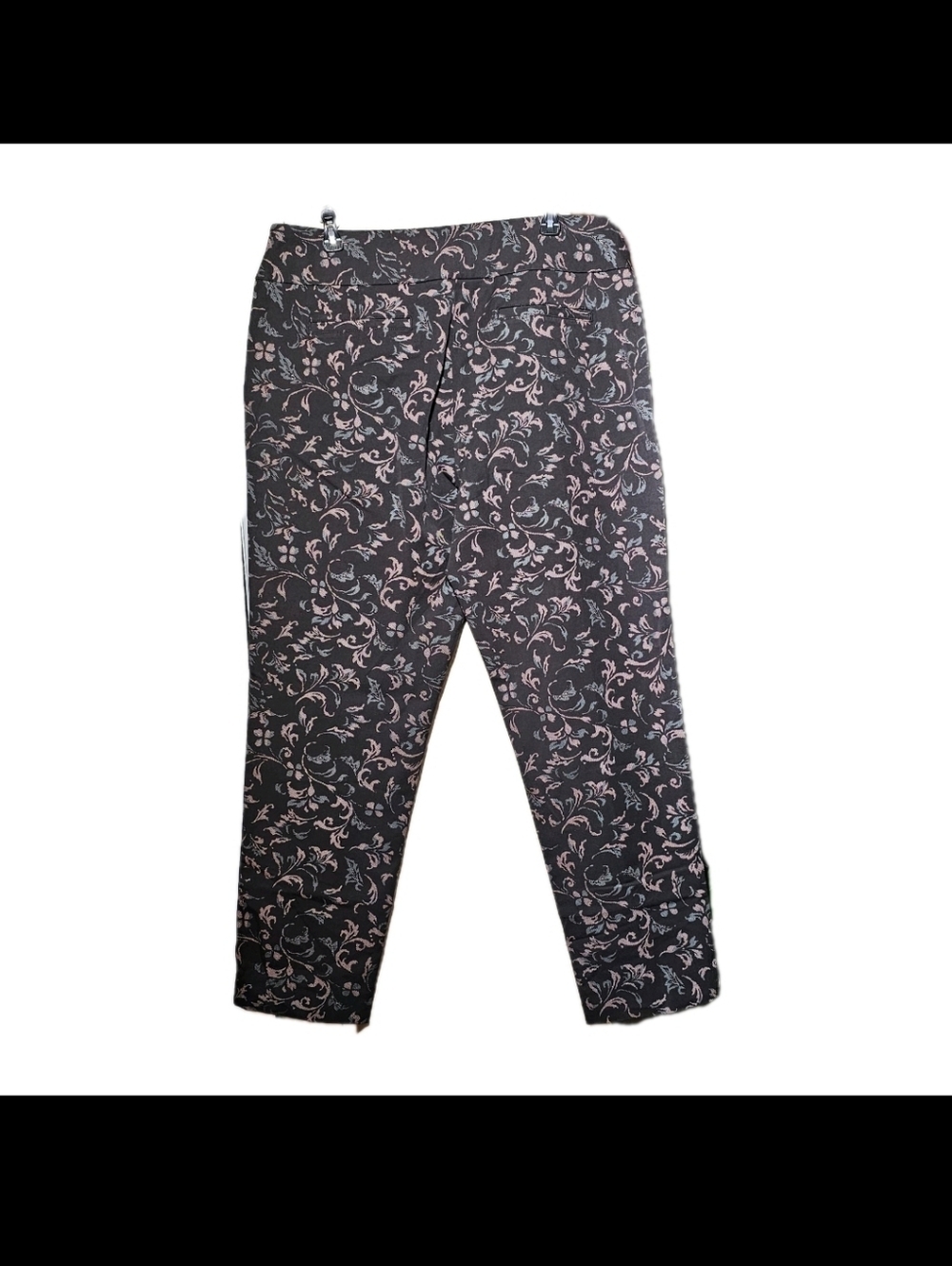 Soft Surroundings Black Floral Paisley Ankle Stretchy Comfy XL Pants Women - Picture 2 of 9